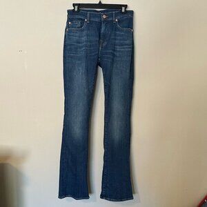7 For All Mankind Women's Boot Cut Jeans in Dark Blue Wash